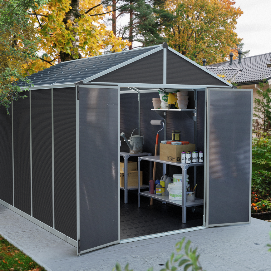 Skjul, Rubicon 7,2 m2, mörkgrå