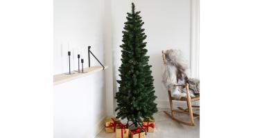 NOR, smalt konstgjord julgran, PVC, 1,8 X 0,7 m, m/LED ljus
