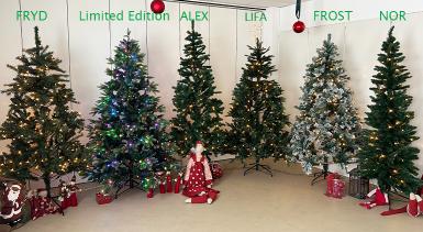ALEX, konstgjord julgran, PVC, 2 X 1,1 m, m/LED ljus