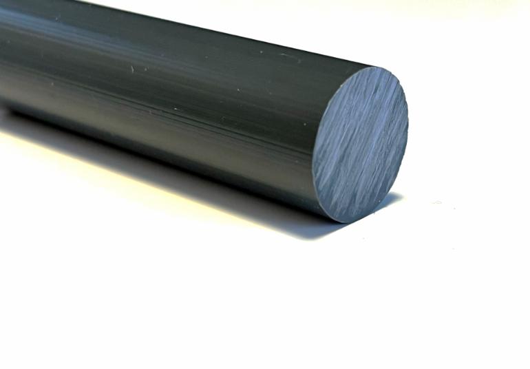 PVC Extruderet Stång, grå, Ø 15mm, Längd 2000mm