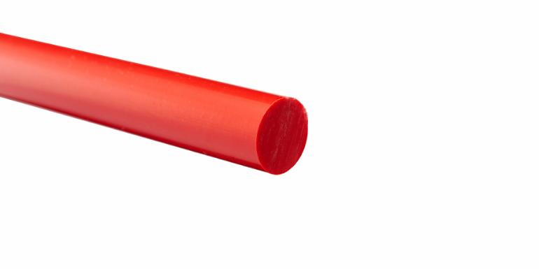 PVC Extruderet Stång, röd, Ø 50mm, Längd 2000mm