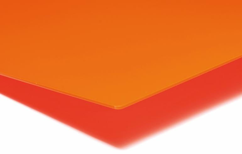 PLEXIGLAS® GS, Orange Translucent LT 6%, 3050mm x 2030mm x 3,0mm