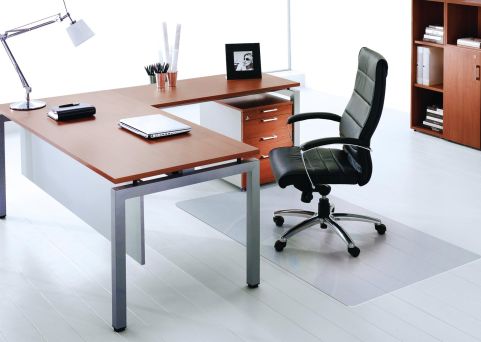 Kontorsstolsunderlägg, RIGU LOCK® m/piggar, Polykarbonat, Klar, 1200mm x 1500mm - 