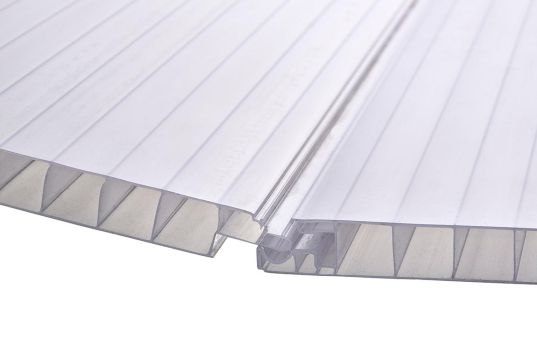 Click-Step kanalplast. 16 mm 2-skikt polykarbonat. Opalvit - 5 st./fp - 