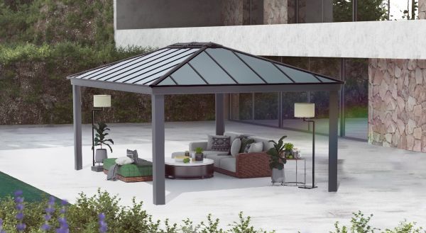 Paviljong, Dallas 4,2 x 6 m, antracitgrå - 