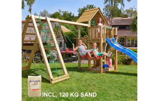 Lektorn Cubby, inkl. Climb modul, 120 kg sand, blå rutschkana - 