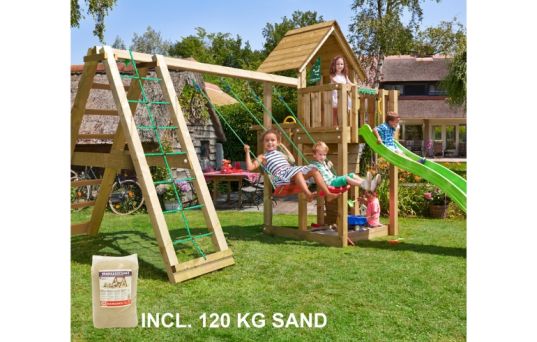 Lektorn Cubby, inkl. Climb modul, 120 kg sand, grön rutschkana - 