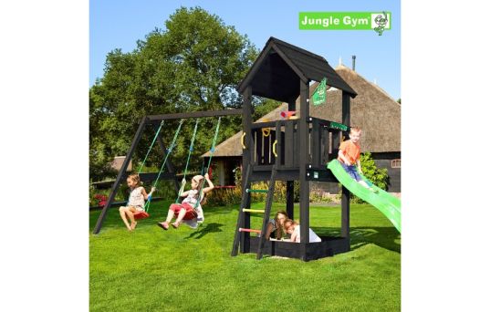 Lektorn Club, inkl. Swing modul, rutschkana, grundmålad svart - 