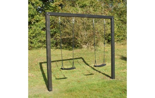 Gungställning, Alma, inkl. 2 svarta gungor, svart grundmålad - 