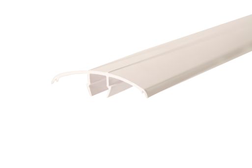 Plast-täcklist m/mjuk tätning. Vit - 