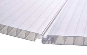 Click-Step kanalplast. 16 mm 2-skikt polykarbonat. Opalvit - 5 st./fp