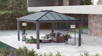 Paviljong, Dallas 4,2 x 6 m, antracitgr&aring; 