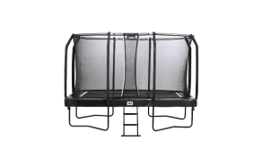 Studsmatta First Class, rektangul&auml;r, 366 x 214 cm, inkl. stege och s&auml;kerhetsn&auml;t, svart