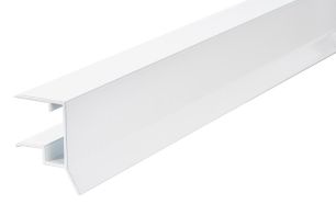 Alu dropplistprofil - Vit, f&ouml;r framkant av 16 mm. Termotak skivor