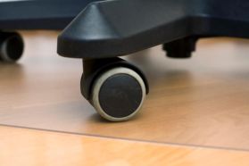 PVC kontorsstolsunderl&auml;gg, u/piggar till mattor, Klar, 750mm x 1200mm