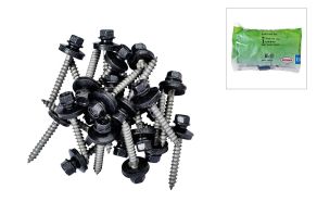 Sinus skruvar sj&auml;lvborrande m/packning. 4,9 x 40 mm. Svart