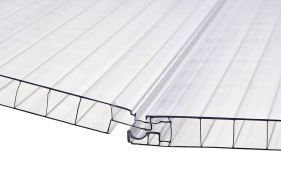 Click-Step kanalplast. 16 mm 2-skikt polykarbonat. Klar - 5 st./fp - 